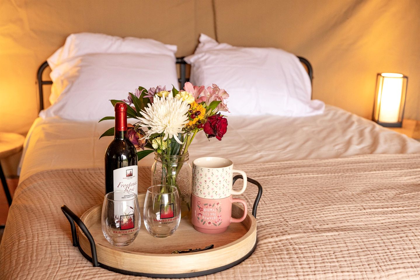 Rustic Vineyard Glamping Tent with Wine Tastings near Lakes and Trails in Currie, Minnesota