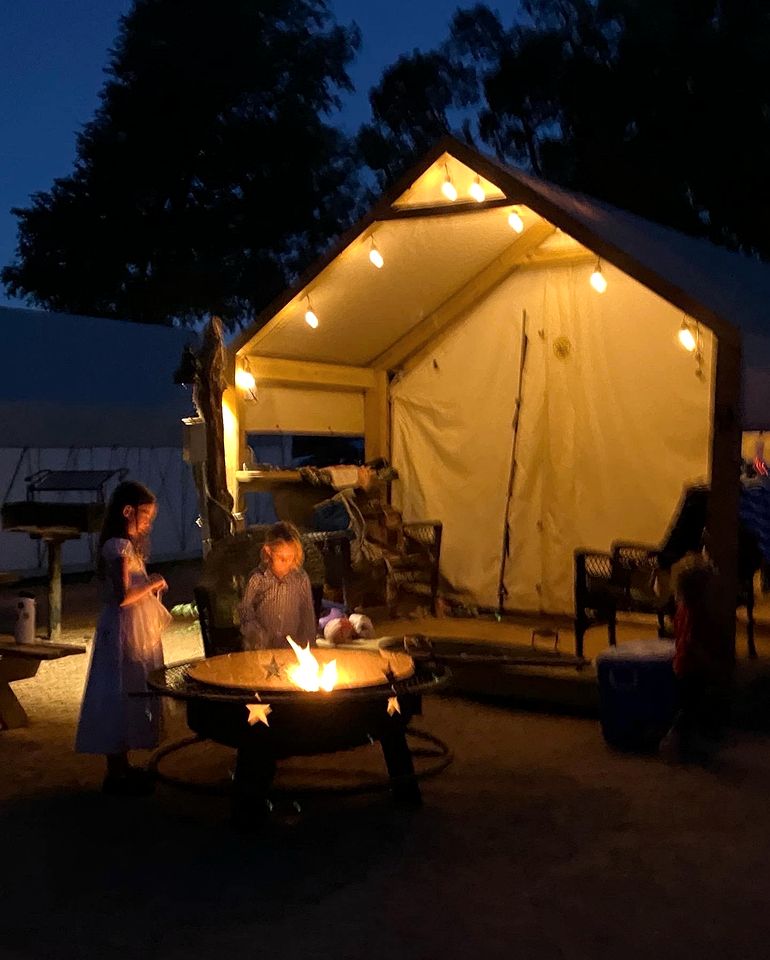 Relaxing Family-Friendly Glamping Rental in Marion, Texas: Luxurious Safari Tent on the Cibolo Creek