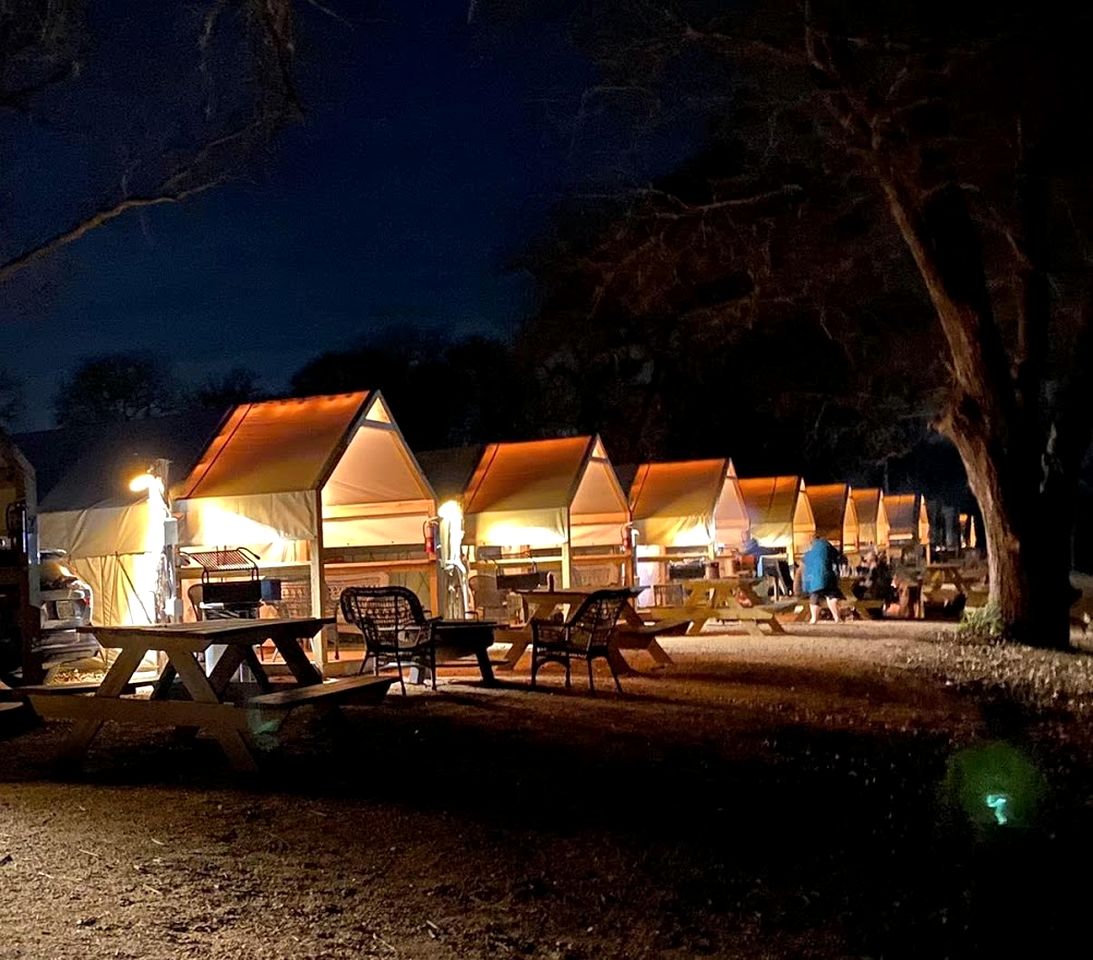 Relaxing Family-Friendly Glamping Rental in Marion, Texas: Luxurious Safari Tent on the Cibolo Creek