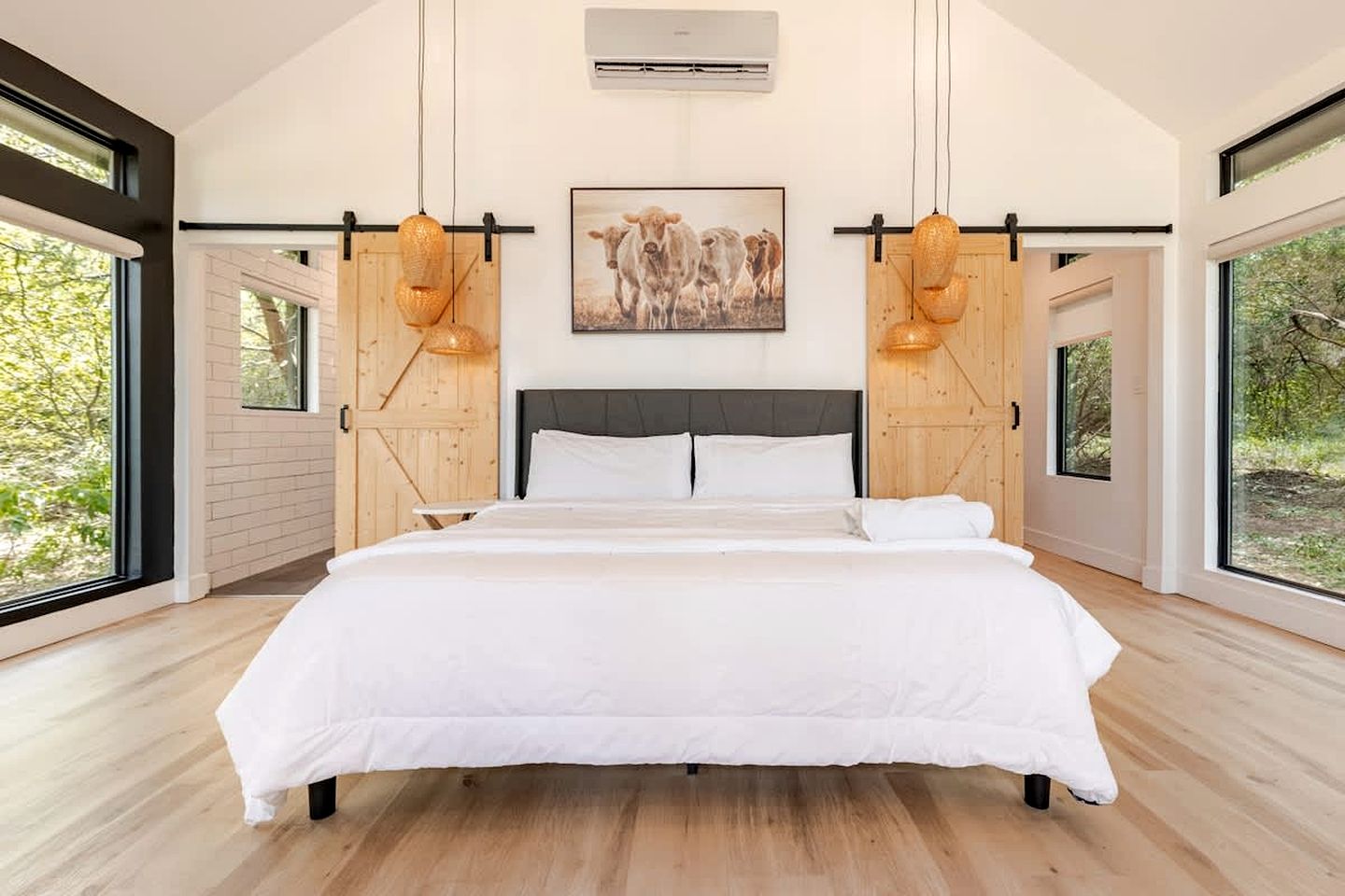 Modern Farmstay Cabin with Friendly Animals, Pond Views & Nature Trails Near Cedar Creek, Texas