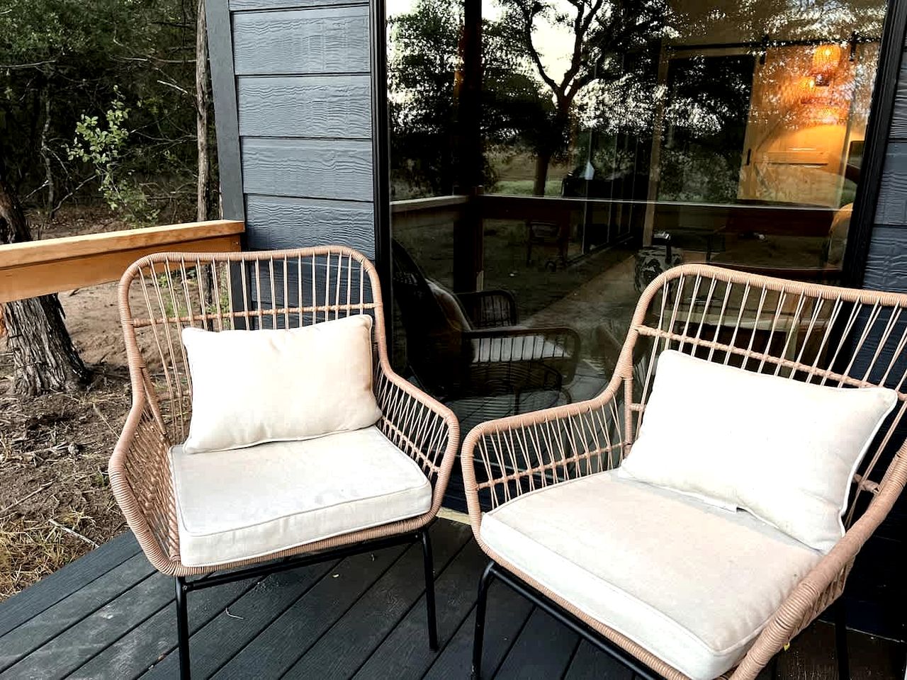 Modern Farmstay Cabin with Friendly Animals, Pond Views & Nature Trails Near Cedar Creek, Texas