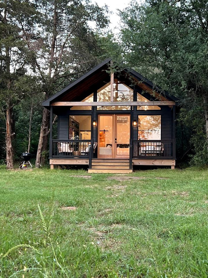 Modern Farmstay Cabin with Friendly Animals, Pond Views & Nature Trails Near Cedar Creek, Texas
