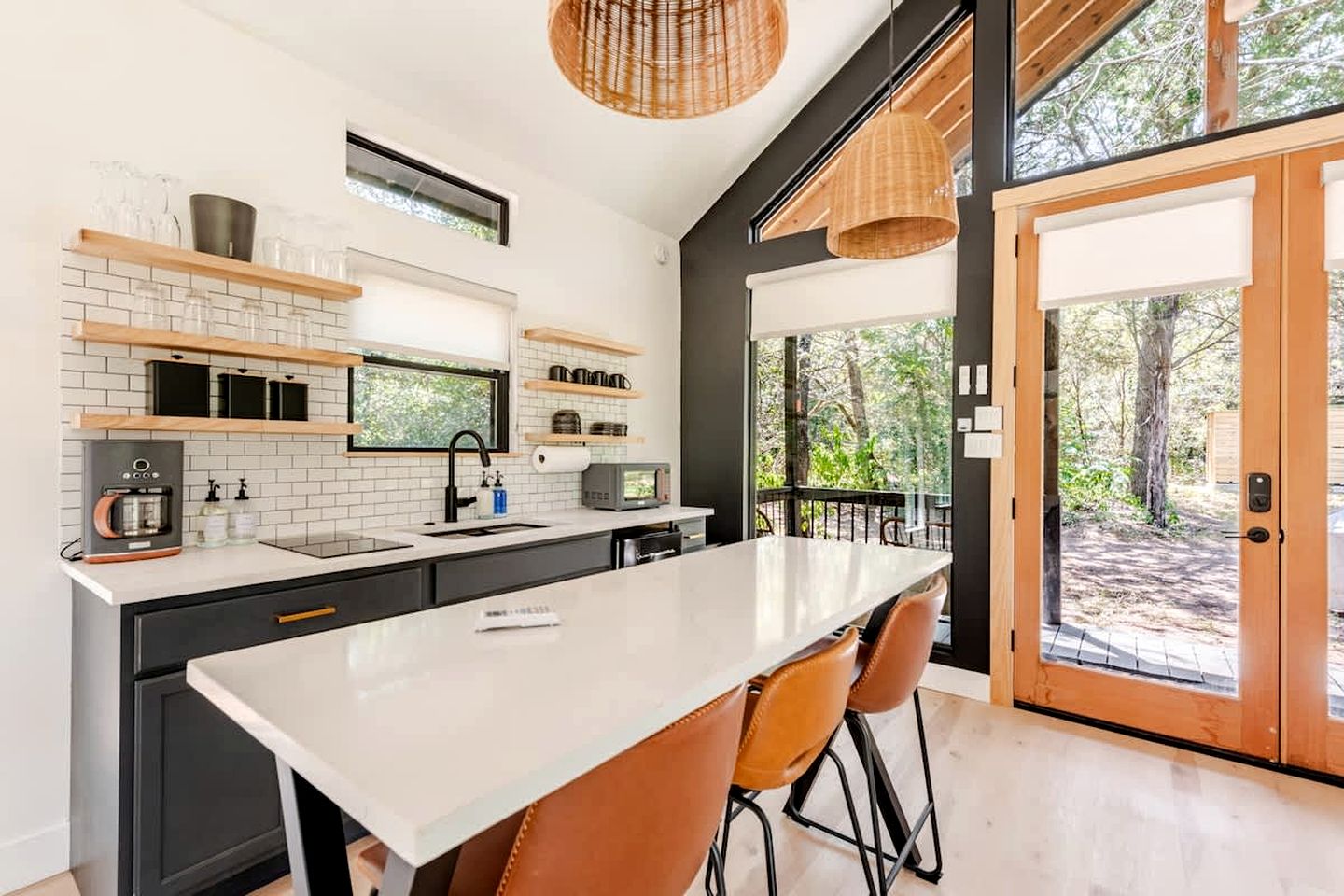 Tranquil Modern Cabin with Friendly Farm Animals & Pond Views Near Cedar Creek, Texas