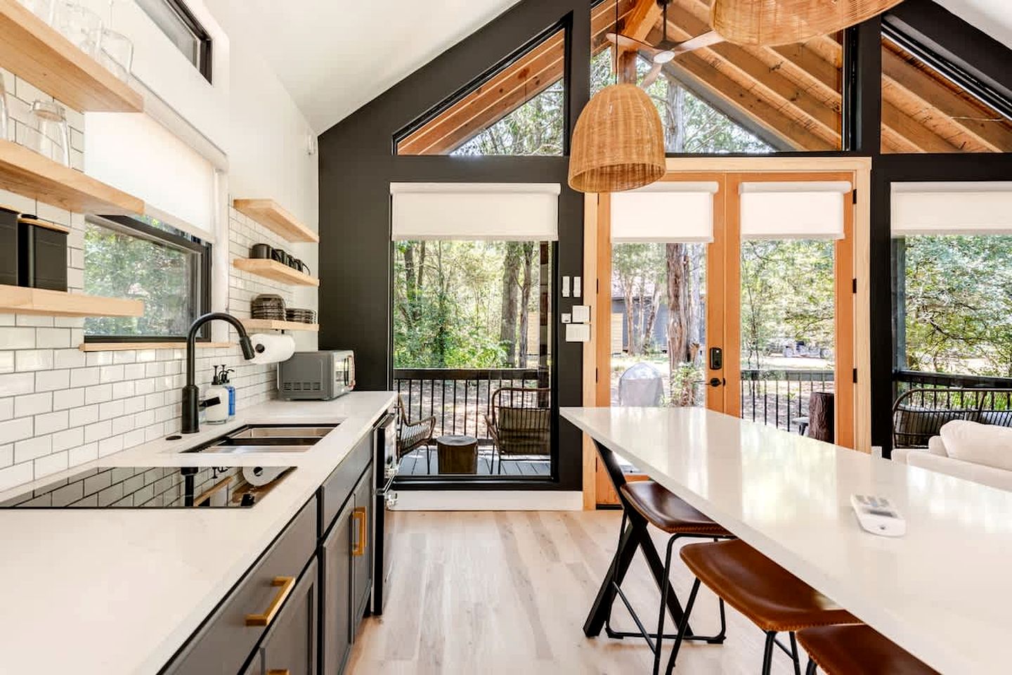 Tranquil Modern Cabin with Friendly Farm Animals & Pond Views Near Cedar Creek, Texas