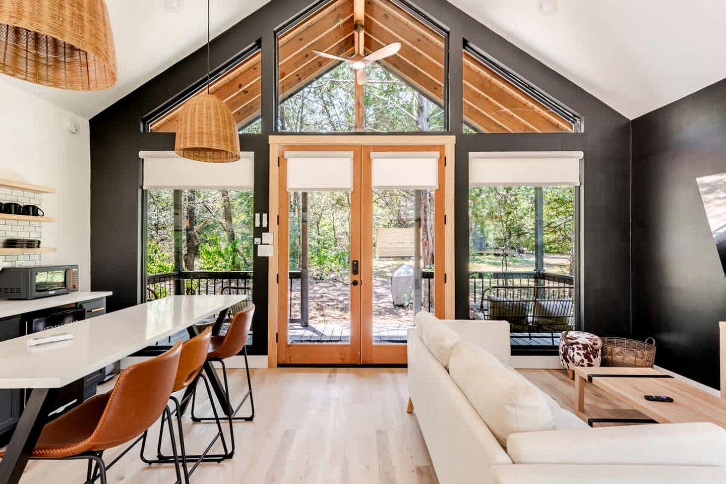 Tranquil Modern Cabin with Friendly Farm Animals & Pond Views Near Cedar Creek, Texas