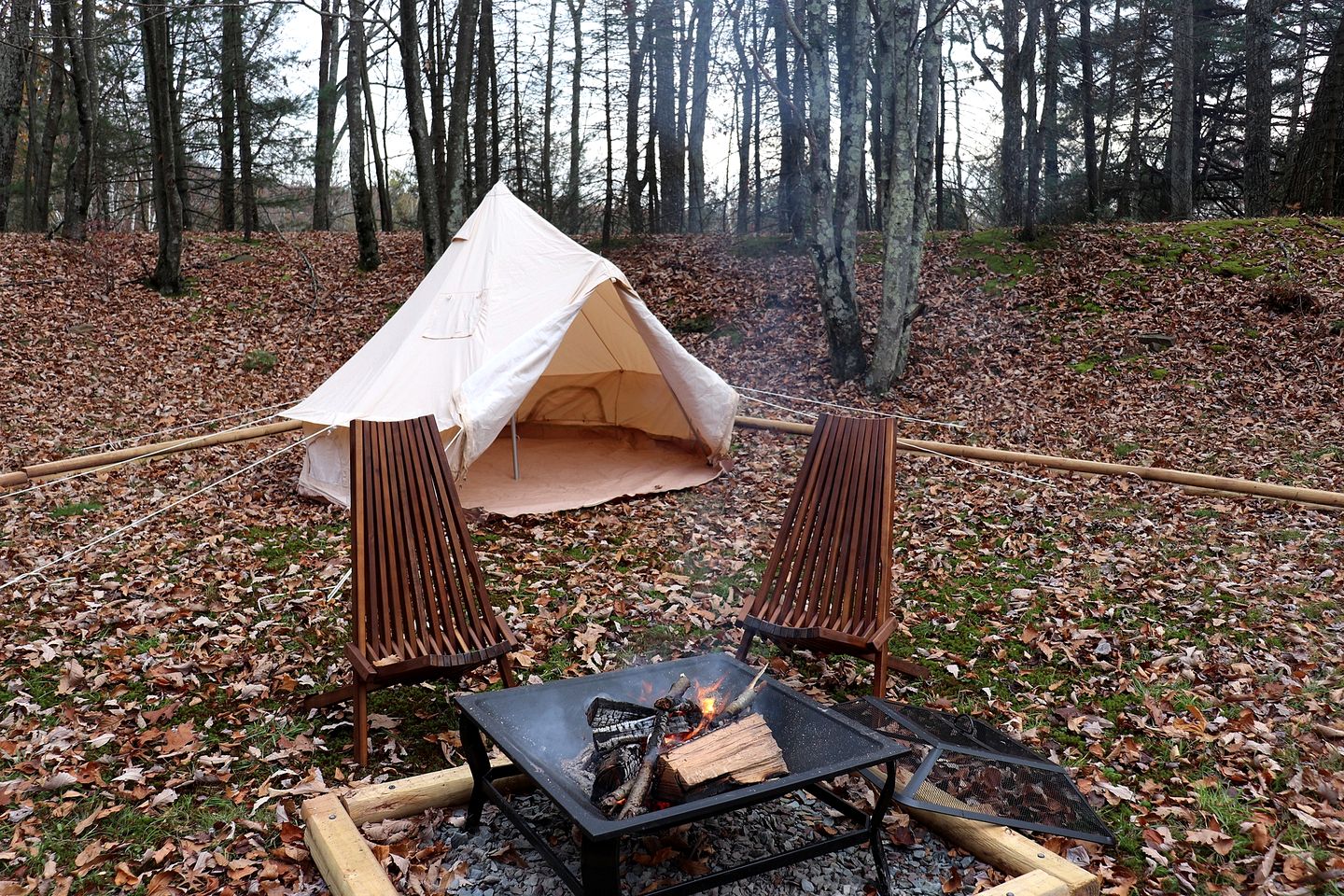Remote Bell Tent Perfect for a Rustic Private Getaway in Pennsylvania