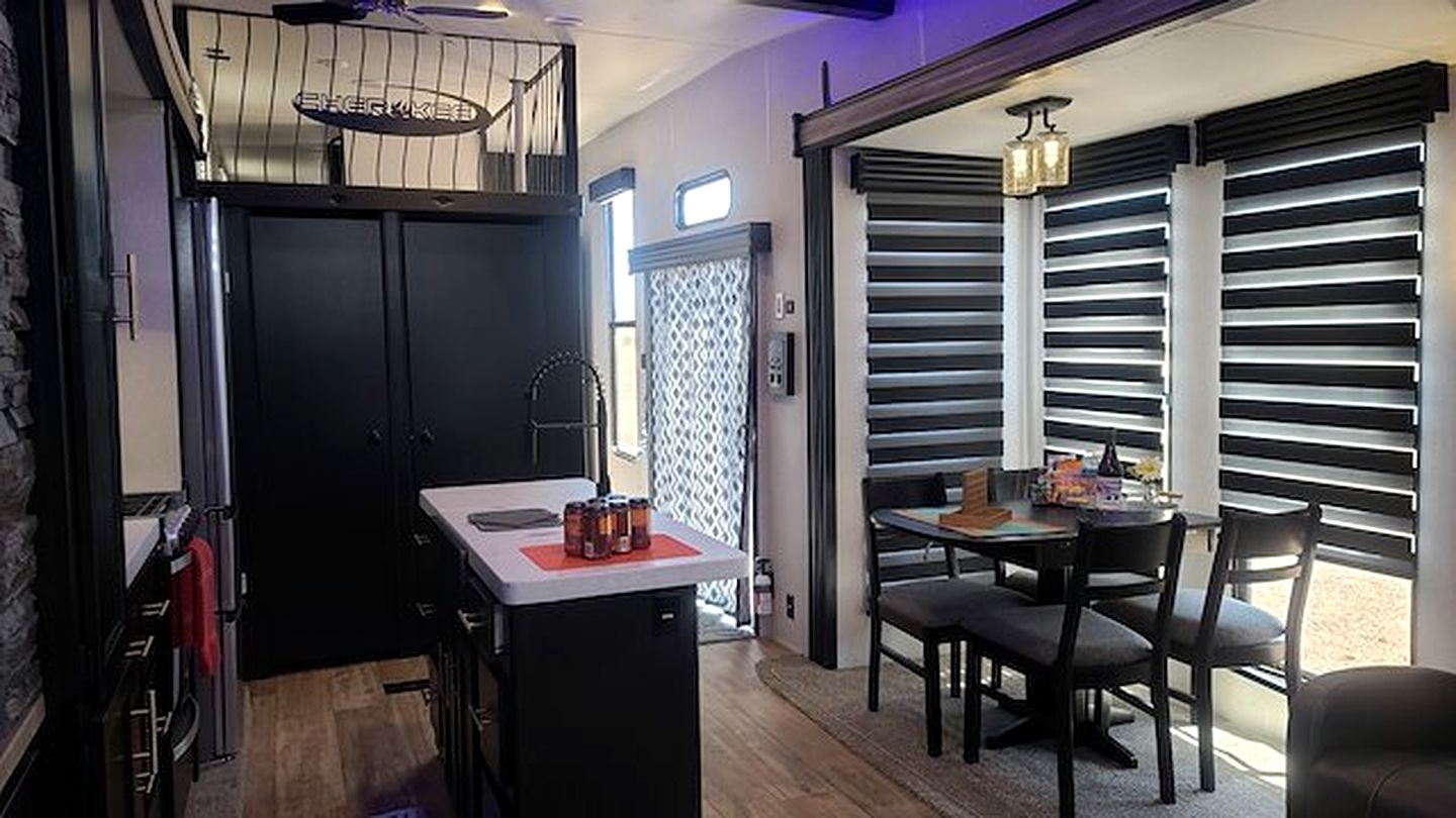 Comfortable Family-Friendly RV Suite with Loft, Private Deck & Firepit Near Williams, Arizona