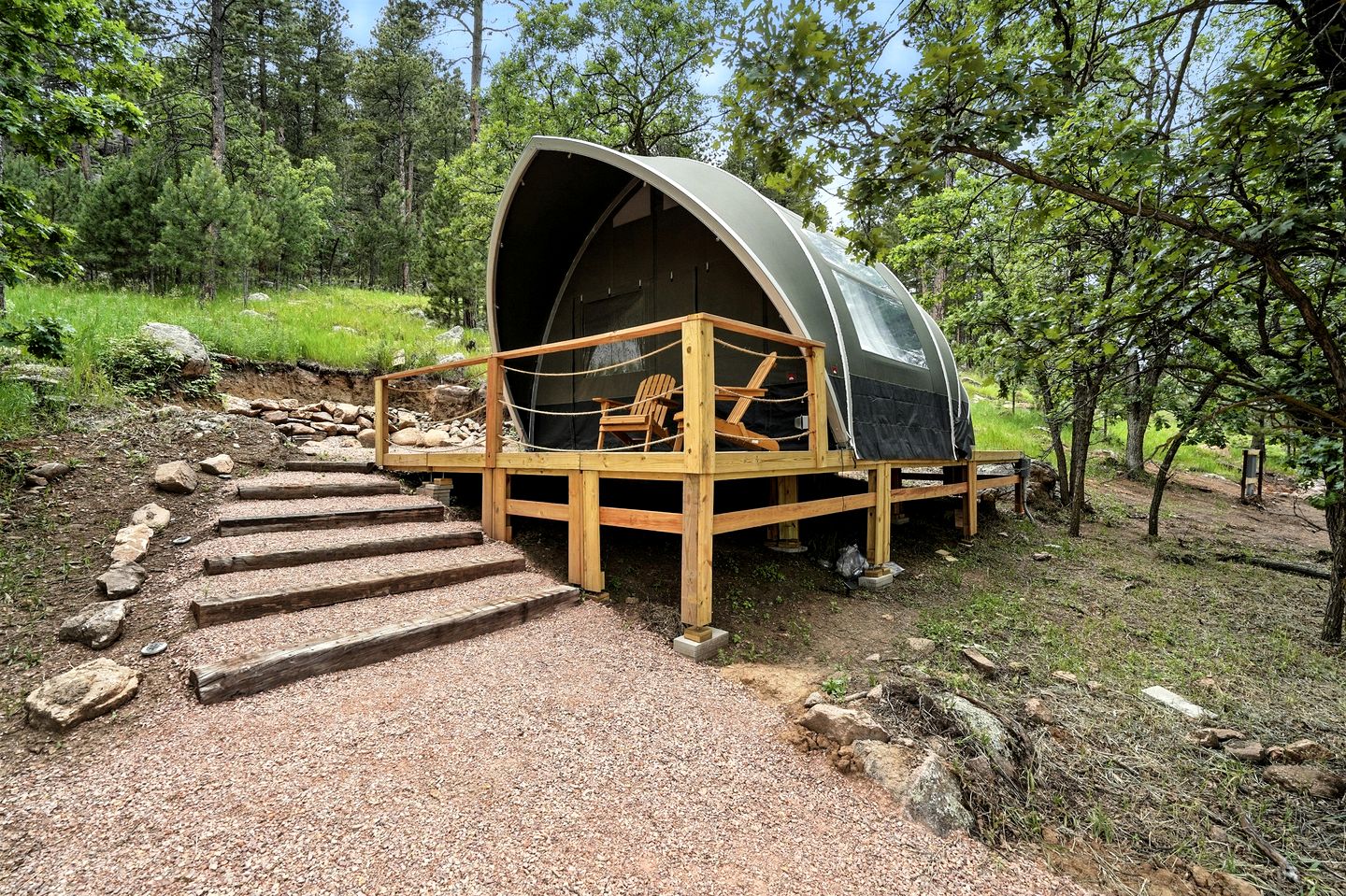 Peaceful Forest Glamping Stay with Scenic Trails Near Mount Rushmore in South Dakota’s Black Hills
