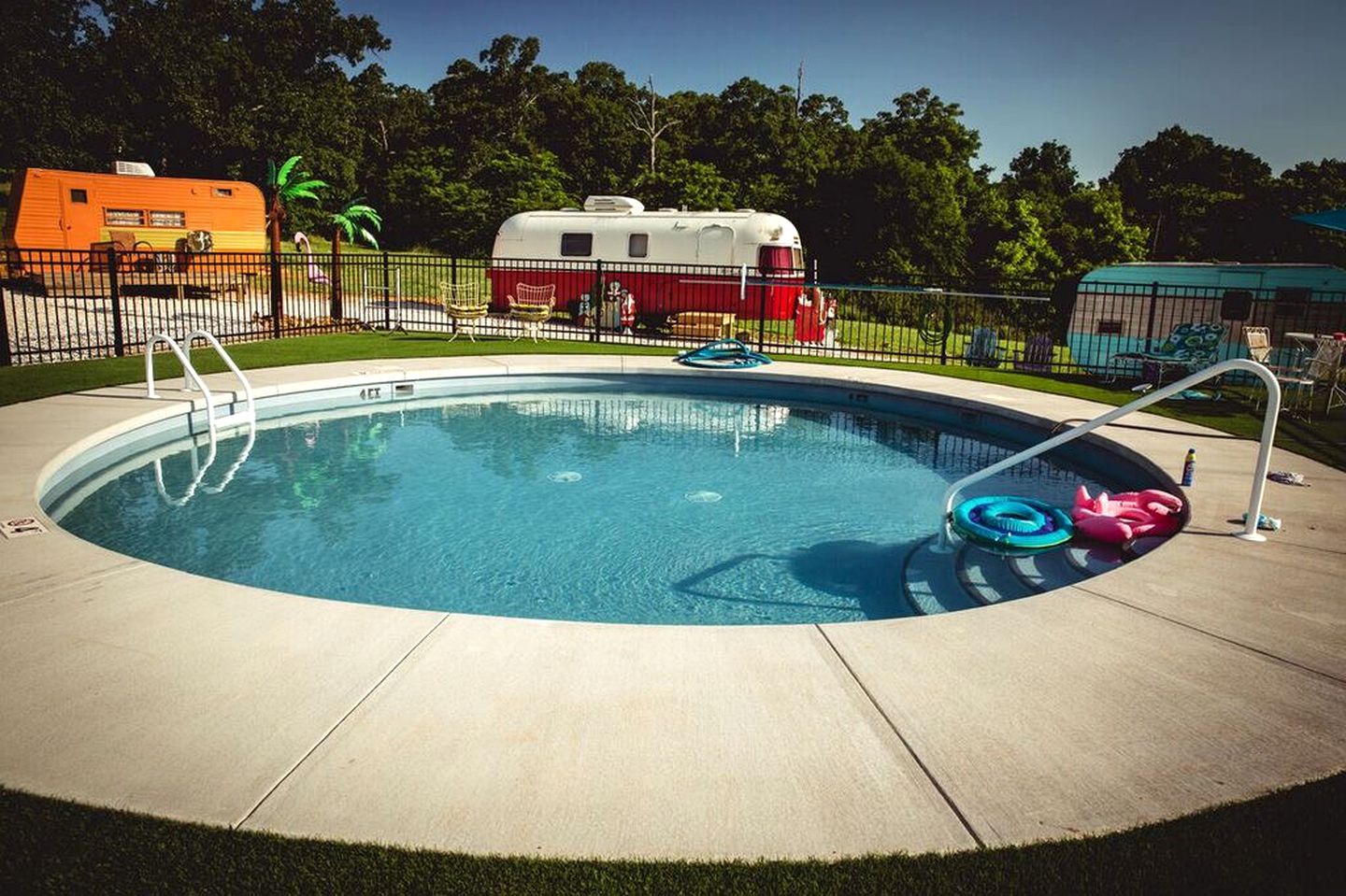 Retro Vacation Trailer with Colorful Interior near Fayetteville and Ozark National Forest, Arkansas