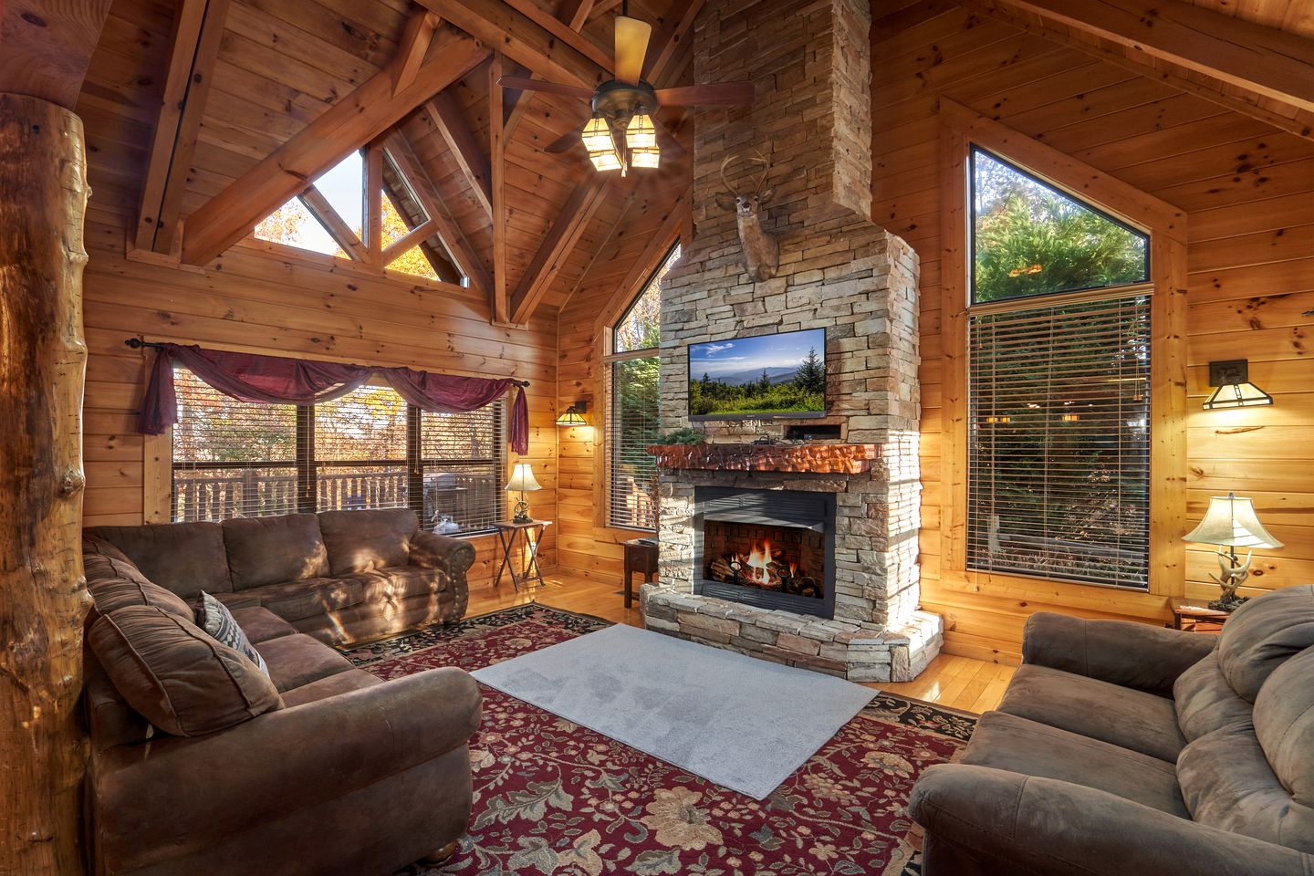 Entertainment Paradise: Pigeon Forge Cabin with Movie Theater, Game Room, and Sauna