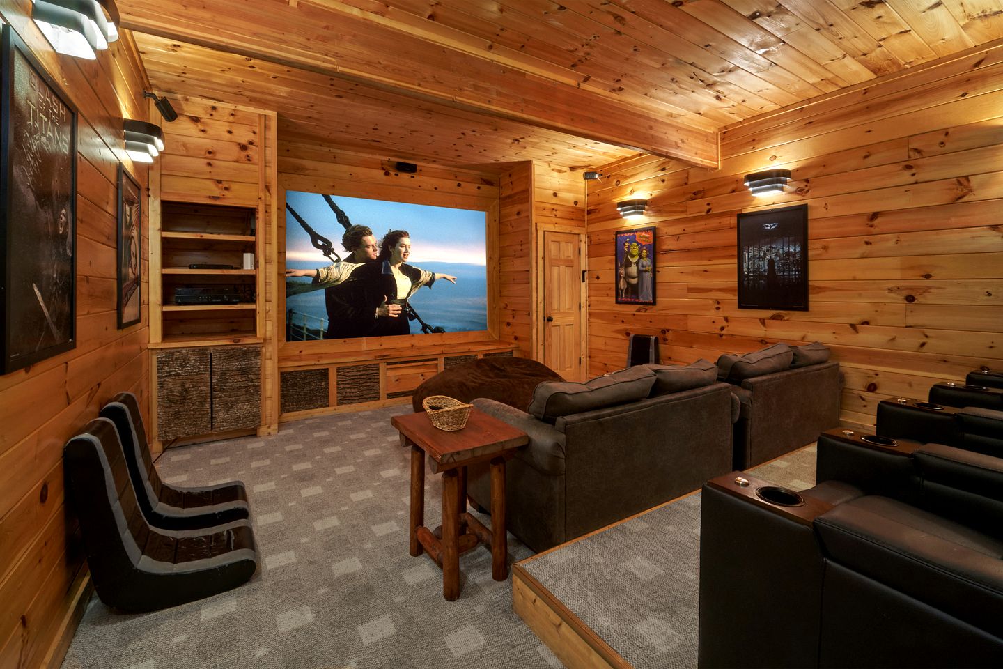 Entertainment Paradise: Pigeon Forge Cabin with Movie Theater, Game Room, and Sauna