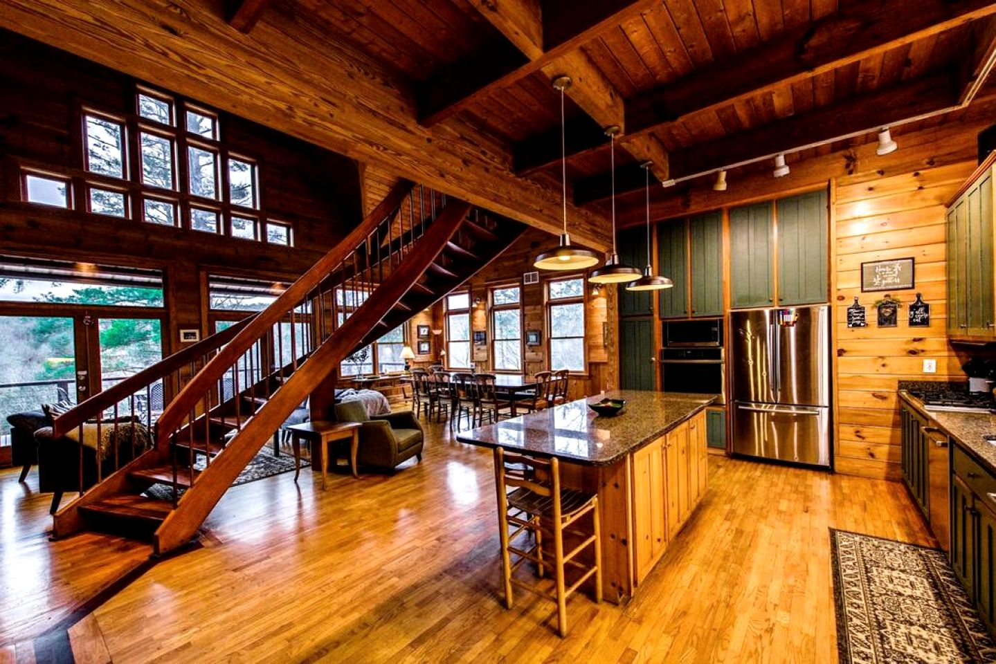 Luxury Three-Story Riverfront Cabin Rental for Groups in Blue Ridge Region of Georgia