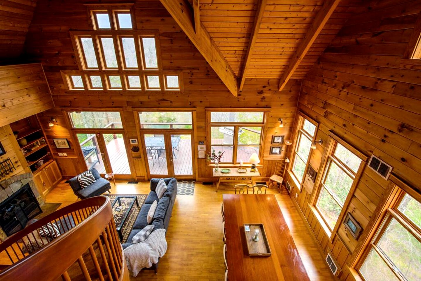 Luxury Three-Story Riverfront Cabin Rental for Groups in Blue Ridge Region of Georgia