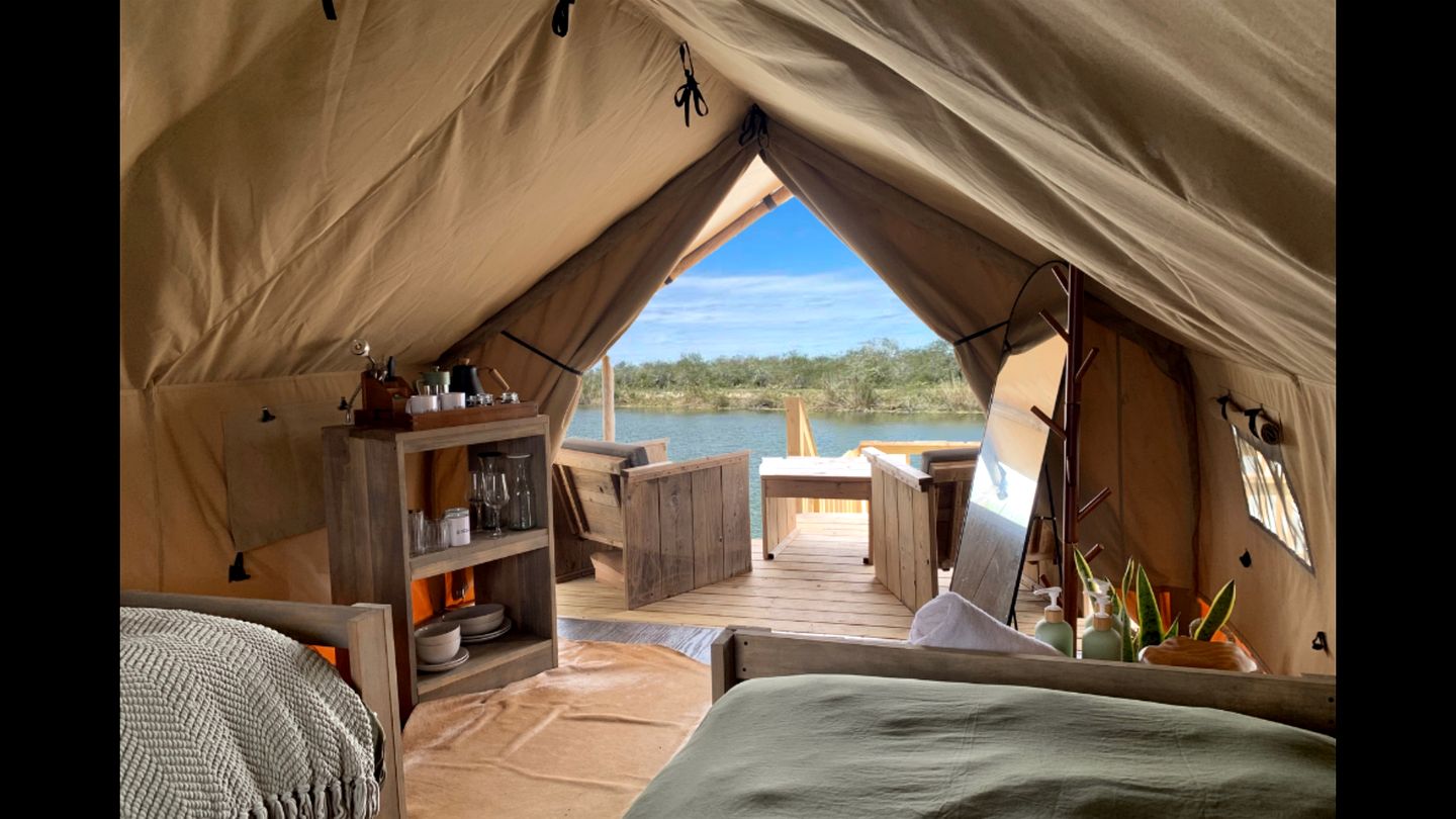 Riverfront Glamping Retreat in Southern Texas, Perfect for a Weekend of Stargazing and Watching Space X Launches