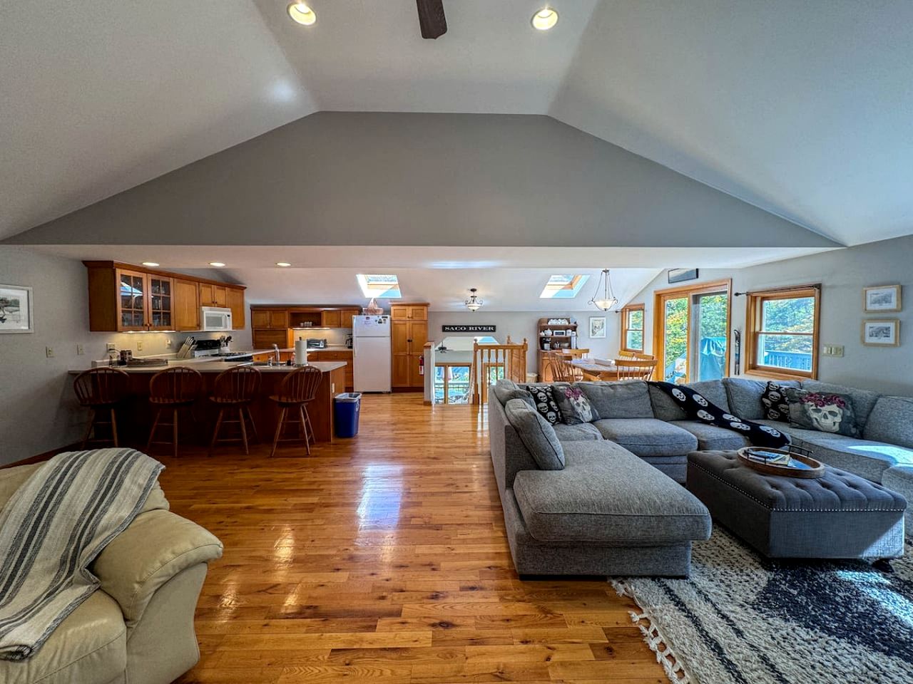 Riverfront Cabin with Cozy Interior and Deck Great for Groups in NH
