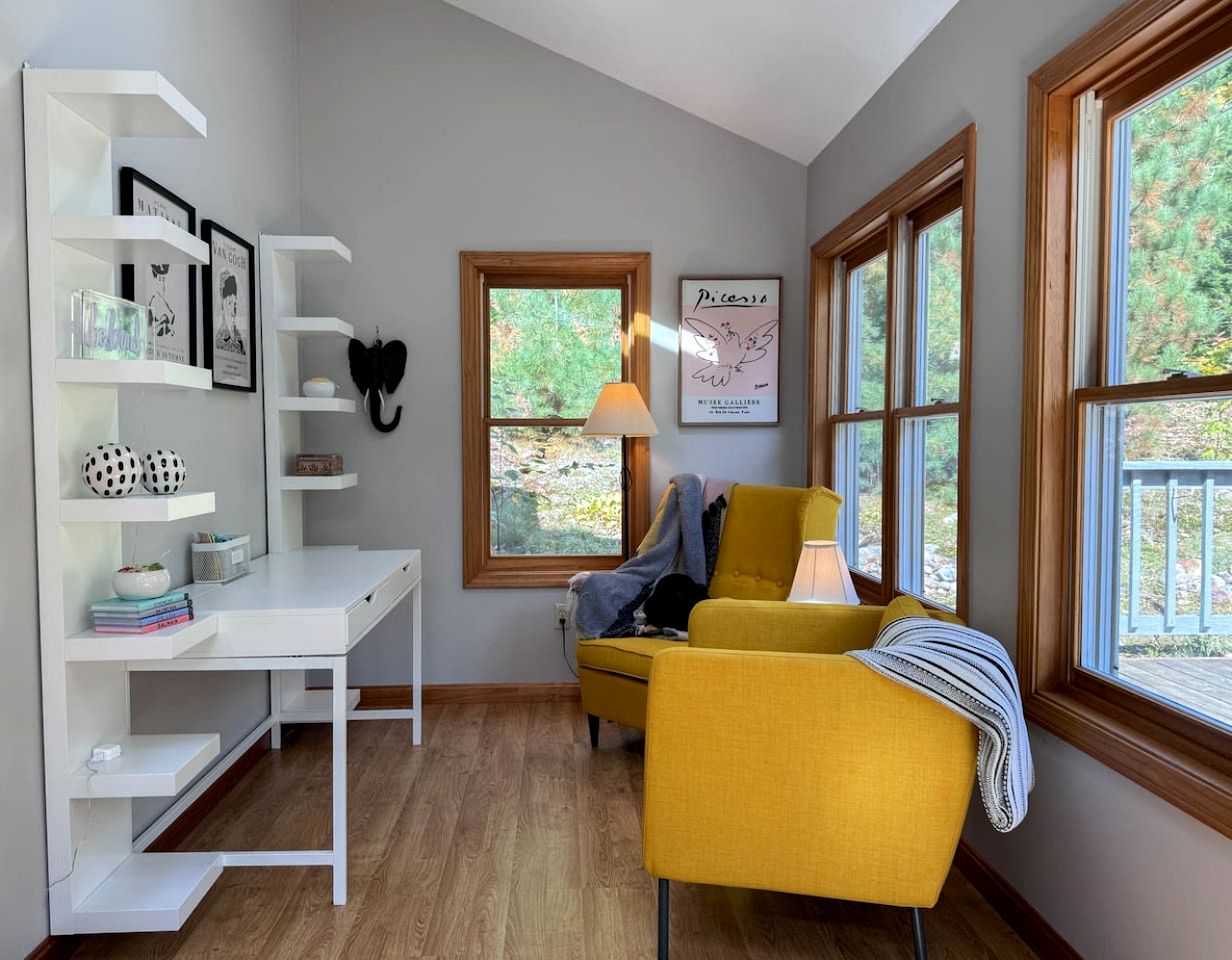 Riverfront Cabin with Cozy Interior and Deck Great for Groups in NH