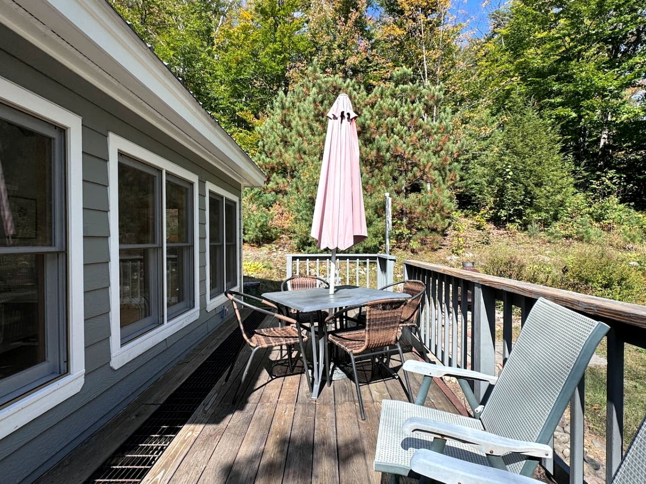 Riverfront Cabin with Cozy Interior and Deck Great for Groups in NH
