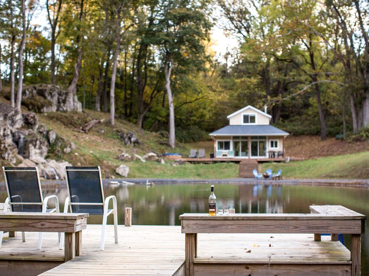 Incredible Cabin Rental with a Pond and Waterfall on the Shenandoah River, Virginia