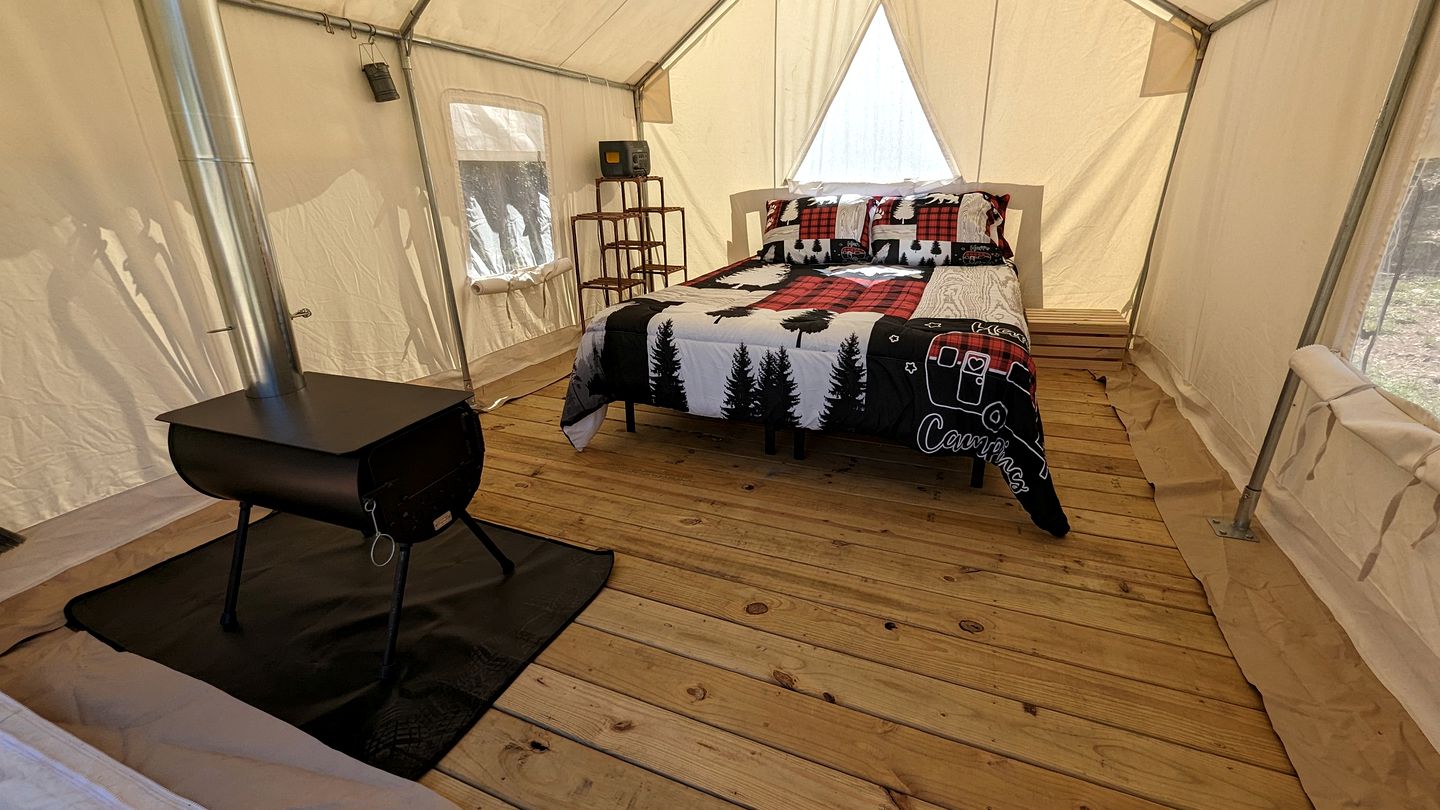 Romantic Glamping Getaways in Texas Hill Country in this Cute Safari Tent Rental