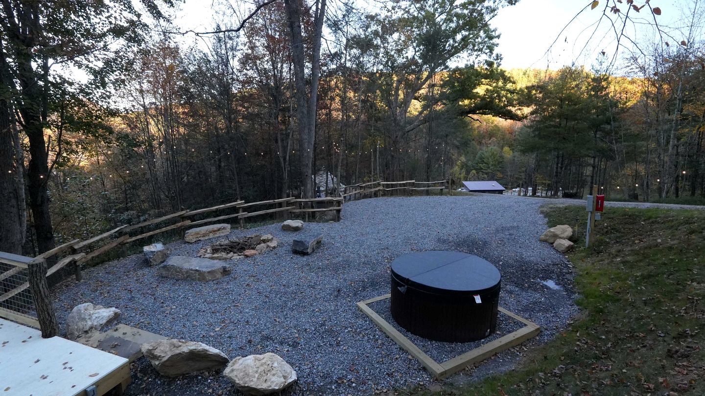 Romantic Glamping Under the Trees with Hot Tub Stargazing and Fire Pit Nights in Waynesville, North Carolina