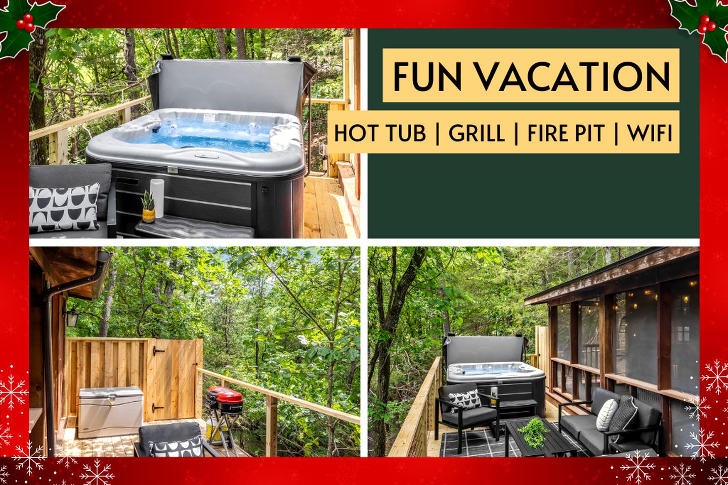 Romantic and Secluded Log Cabin with Private Hot Tub in Eureka Springs, Arkansas