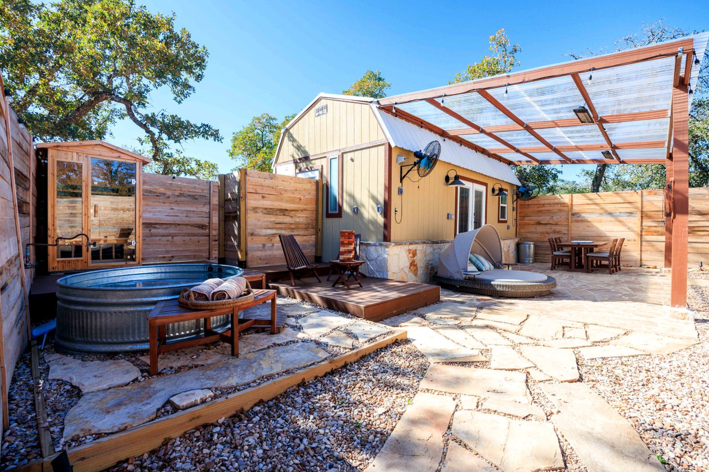 A+ Privacy | Romantic Lux | Sauna | Hot/Cold Pool in Texas
