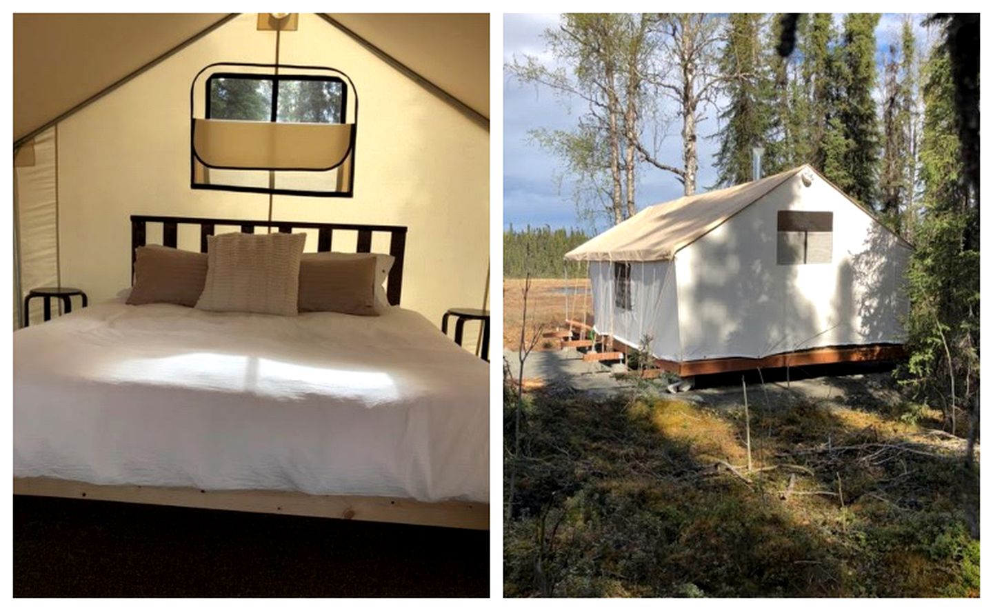 Romantic Tent Getaway for Two with a Private Deck in Soldotna, Alaska