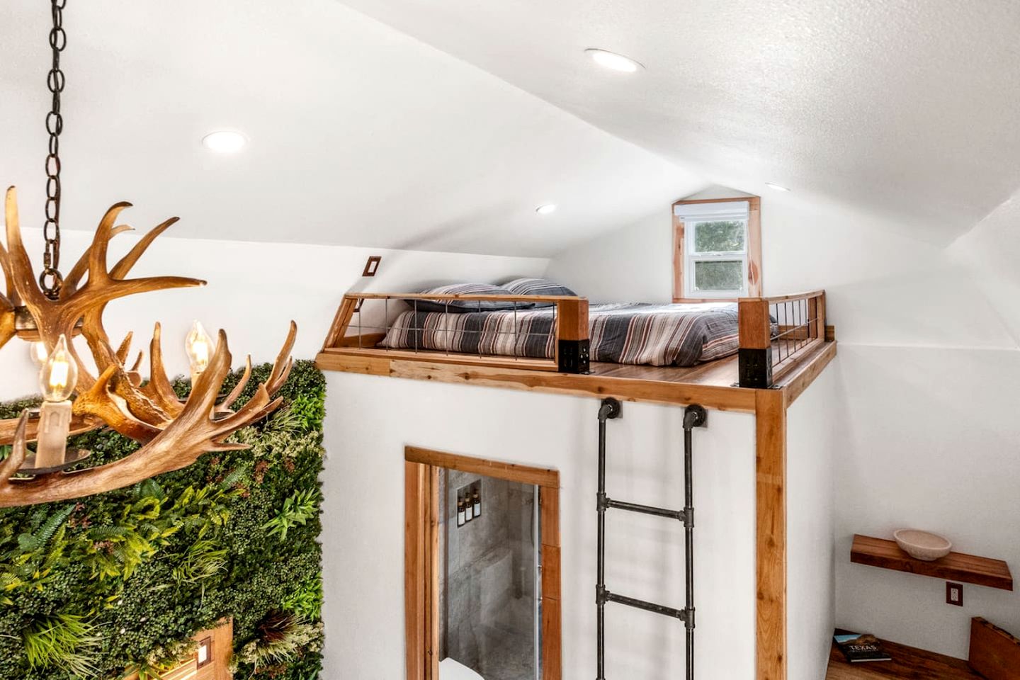 Impressive Intimate Tiny Cabin with Lofted Interior and Outdoor Shower in Texas