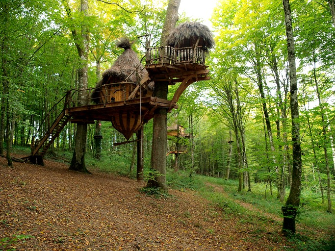 Tree house rental in the forest of Eastern France.