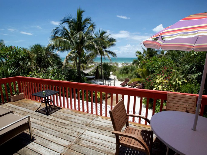 Captiva Island, Florida vacation rental surrounded by palm trees.