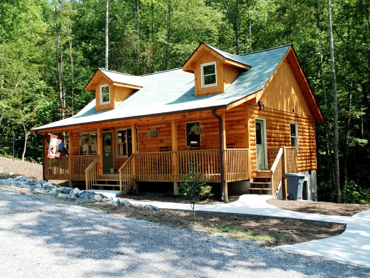 Luxury Log Cabin Rental with Forest Views near Asheville, North Carolina