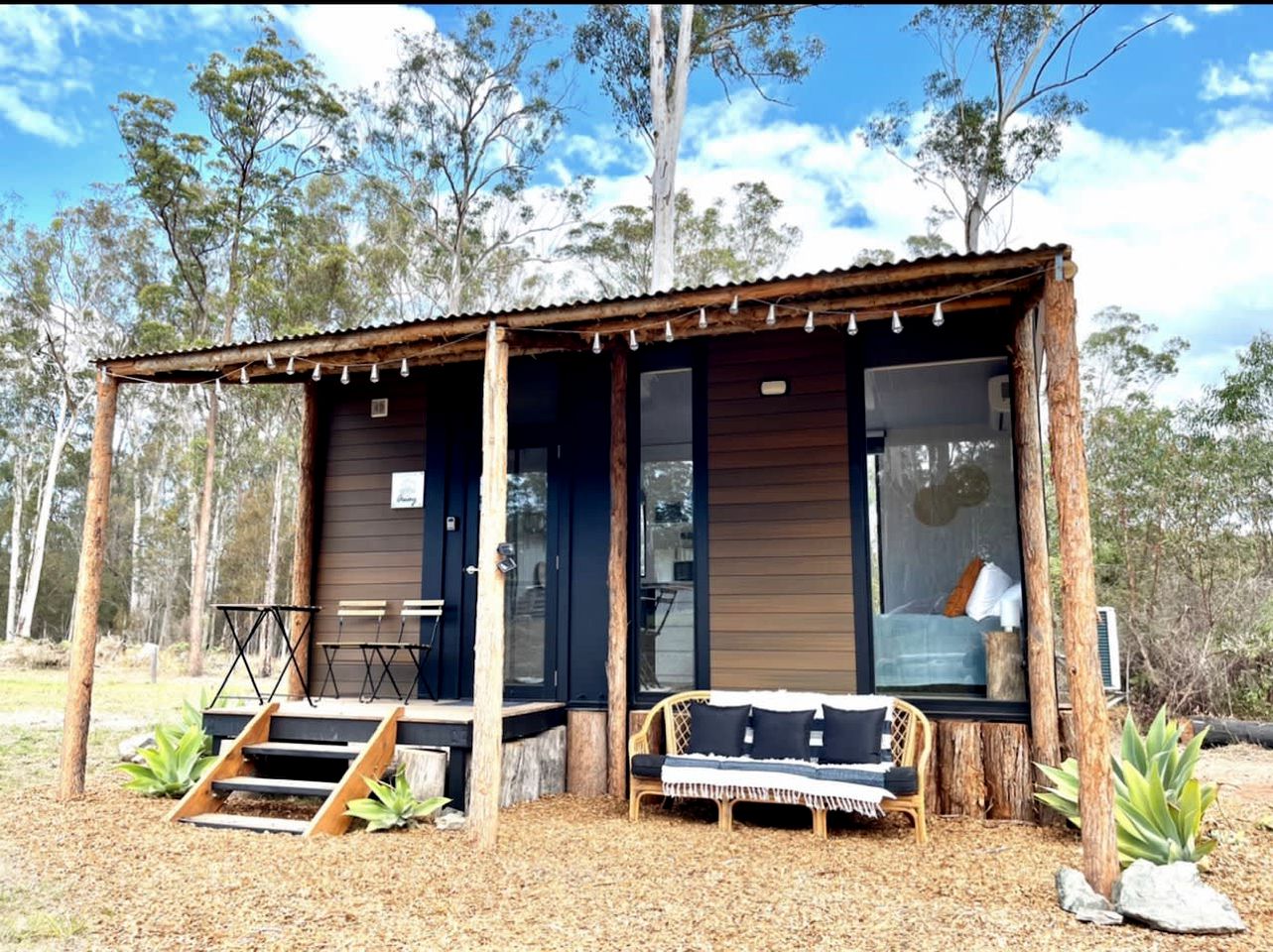 Tranquil Tiny House Cabin with Firepit and Outdoor Living Space in New South Wales, Australia