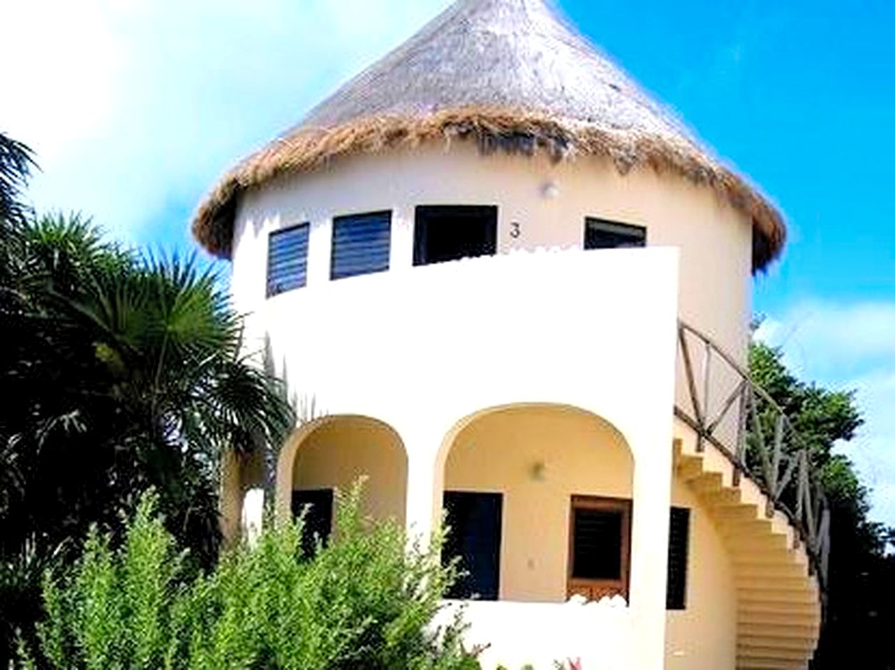 Round Beach Huts for Glamping on the Beach in Quintana Roo, Mexico