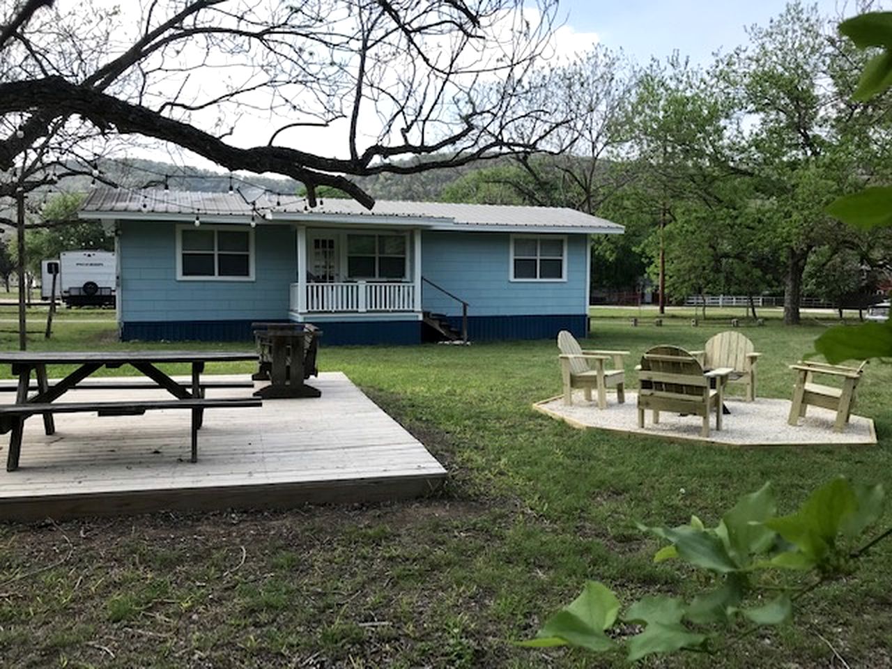 Riverfront Cabin with Fire Pit, Barbecue and Picnic Space in New Braunfels, Texas