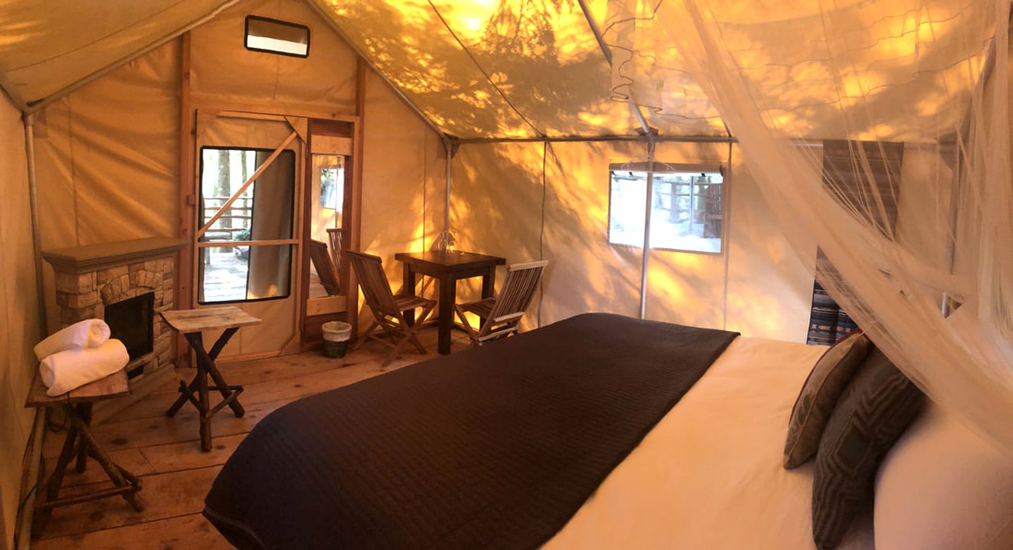 Romantic Camping Experience with a Yoga Platform near Madeira Park, British Columbia