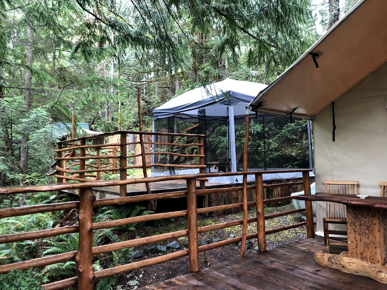 Romantic Camping Experience with a Yoga Platform near Madeira Park, British Columbia