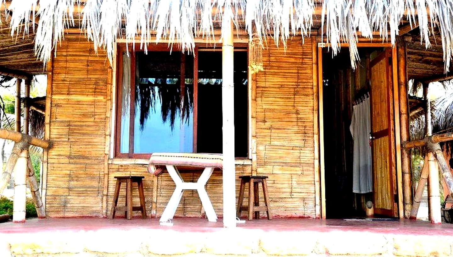 Rustic Bamboo Beachfront Huts in Canoas de Punta Sal, Northern Peru