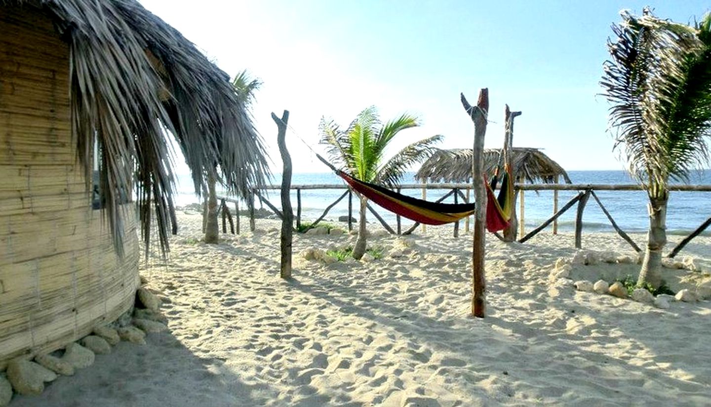 Rustic Bamboo Beachfront Huts in Canoas de Punta Sal, Northern Peru