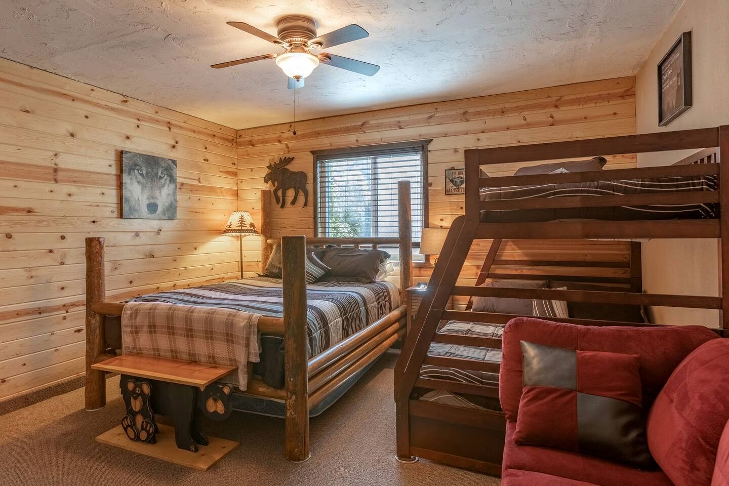 Spacious Rustic Cabin with Hot Tub and Game Loft Near Trails in Island Park, Idaho