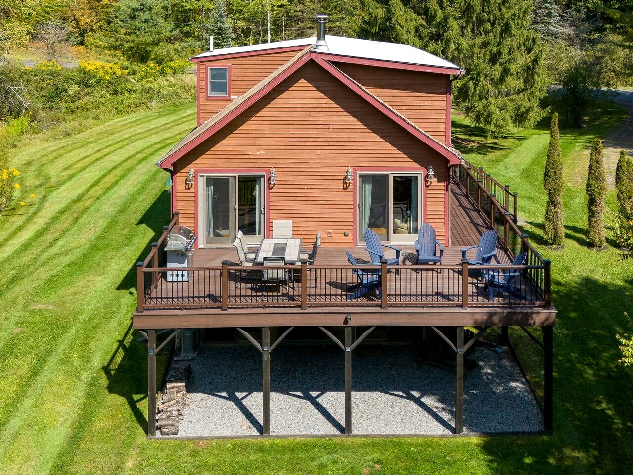 Rustic-Chic Cabin Getaway with Wraparound Deck & Cozy Fireplace in Margaretville, New York
