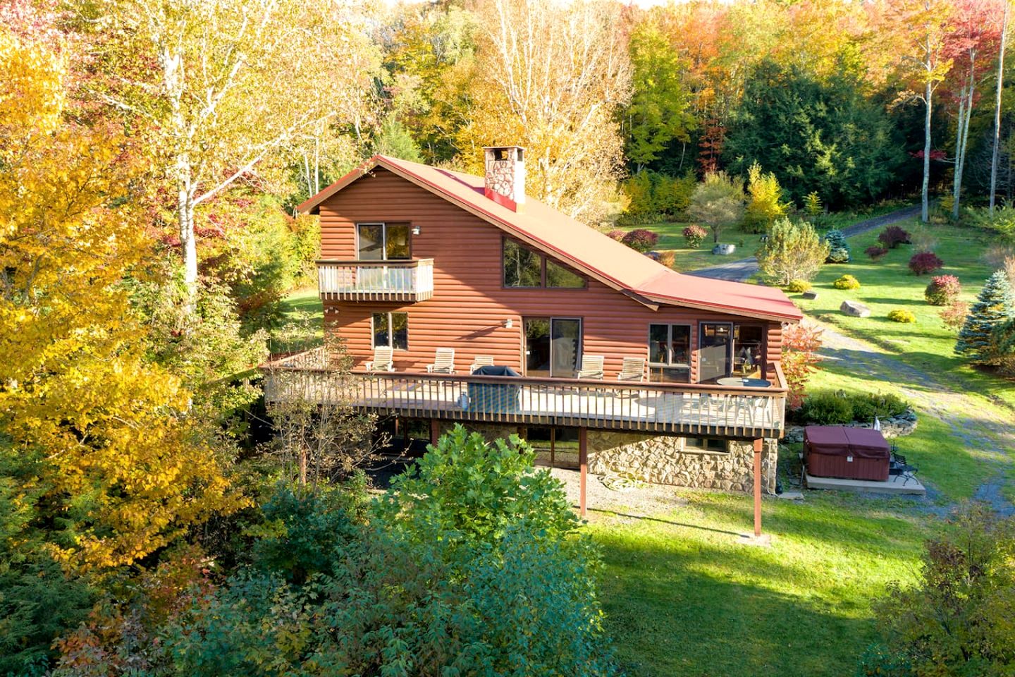 Rustic-Chic Escape with Hot Tub, Fire Pit & Scenic Views in Pine Hill, New York