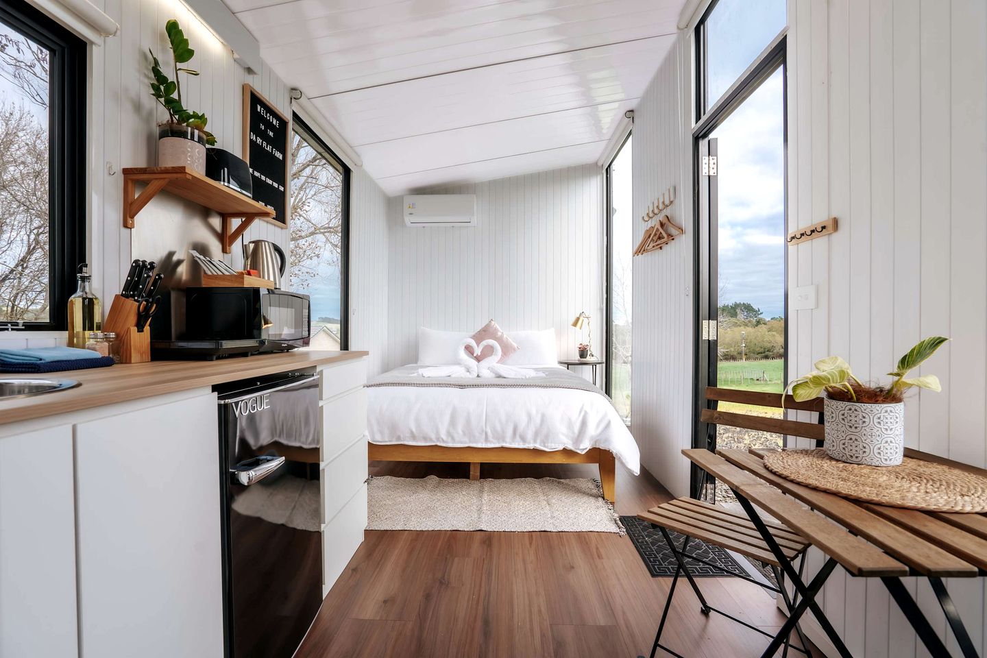 Rustic Tiny House with Outstanding Farmlands Views and Wildlife in North Island, New Zealand
