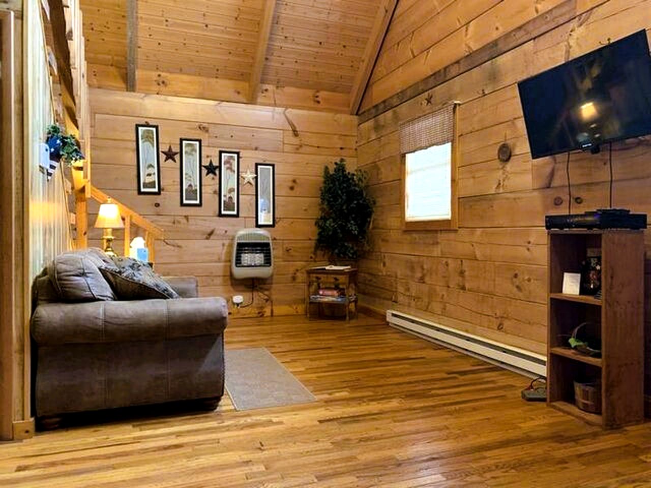 Rustic Wooden Cabin Settled Between Trees in Monterville, West Virginia