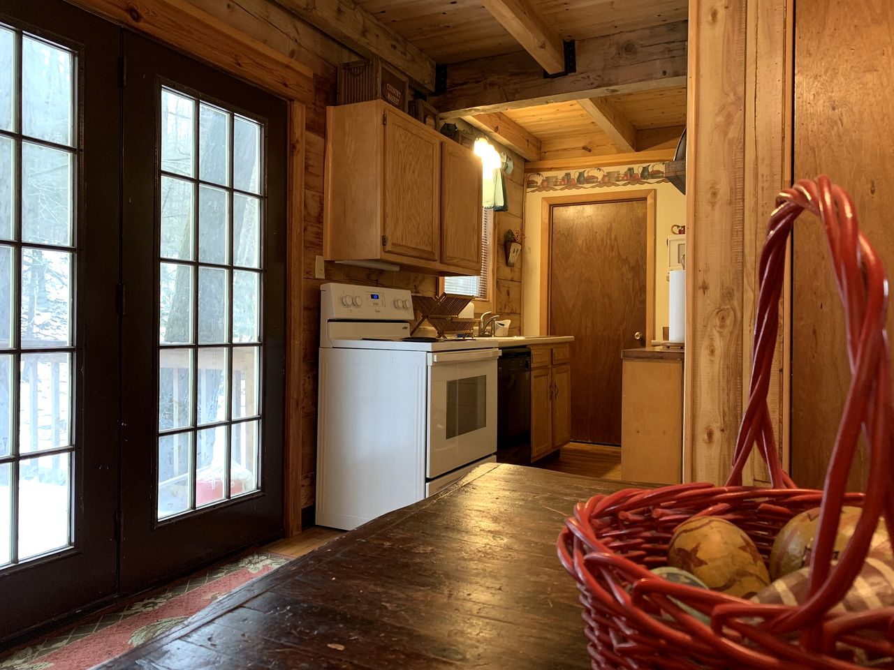 Rustic Wooden Cabin Settled Between Trees in Monterville, West Virginia