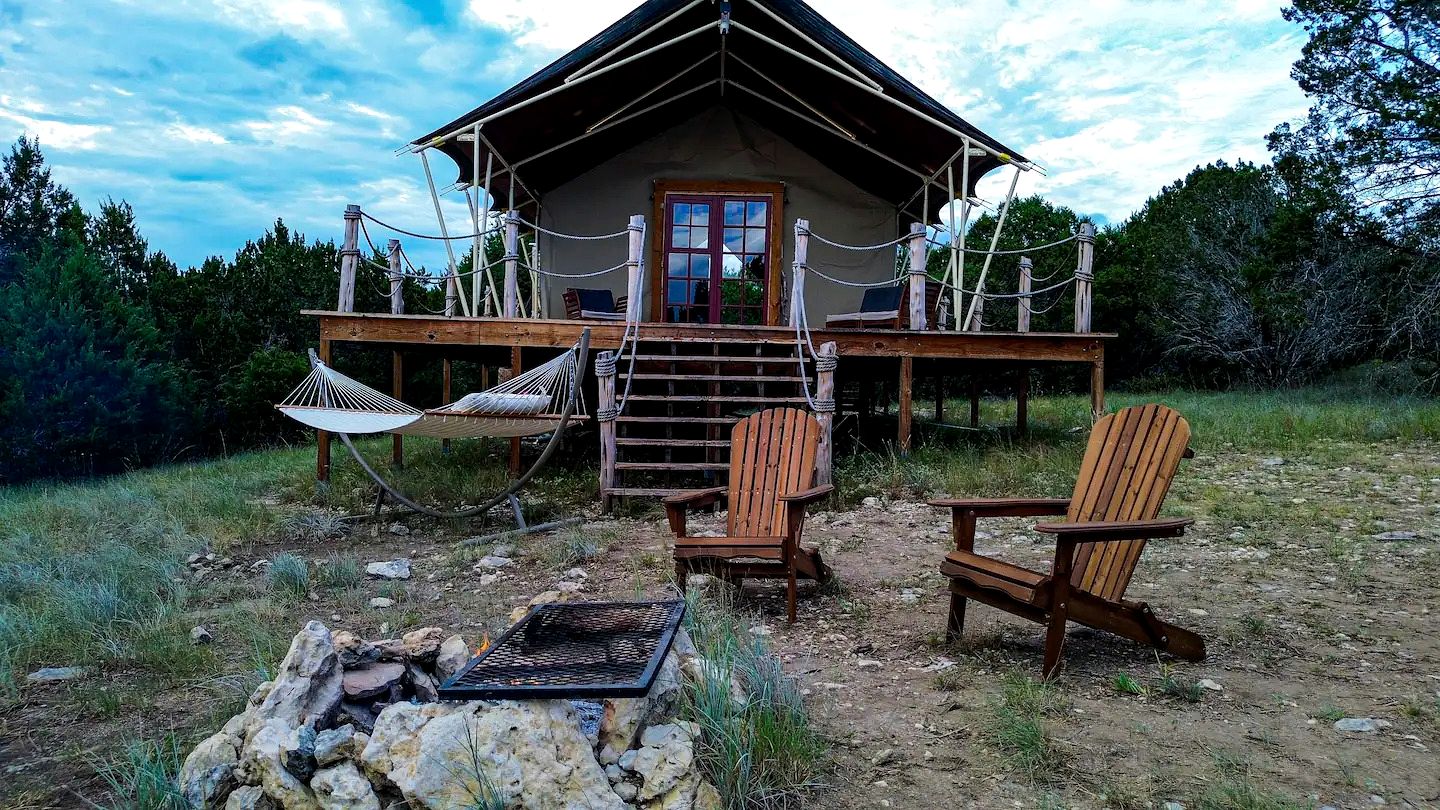 Safari Style Glamping Experience in the Heart of Texas Hill Country, Perfect for Animal Lovers