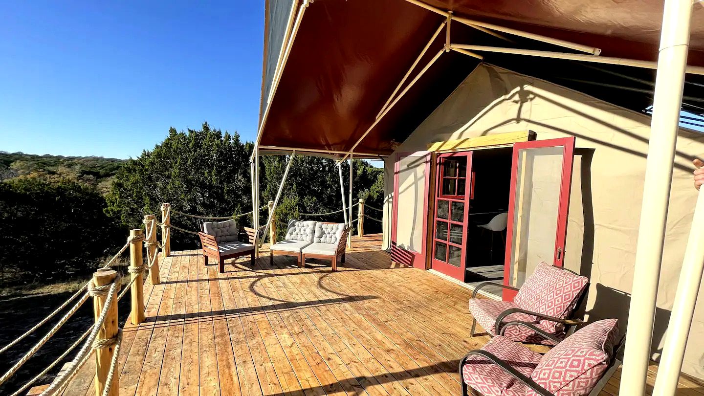 Safari Style Glamping Experience in the Heart of Texas Hill Country, Perfect for Animal Lovers