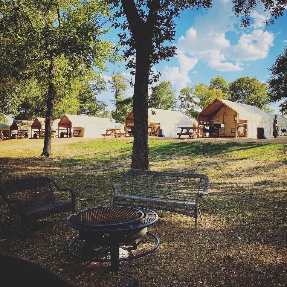 Safari Tent Retreat by the San Marcos River: Perfect for a Family Glamping Vacation near Kingsbury, Texas