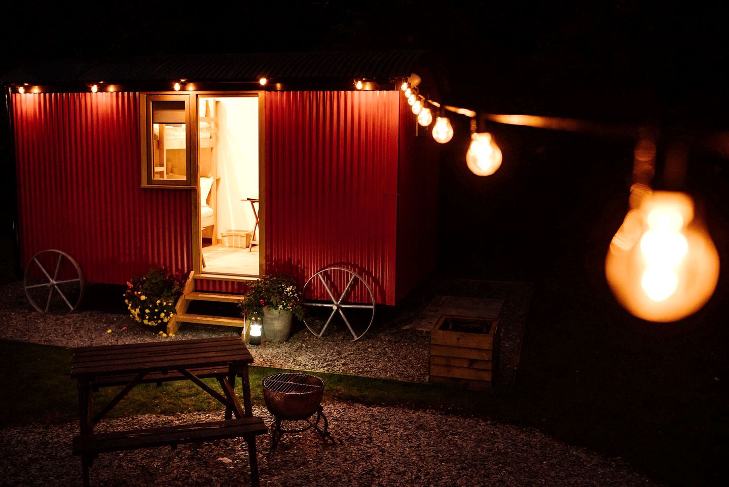 Luxury Shepherd Hut Camping Rental for Families near Preston, England