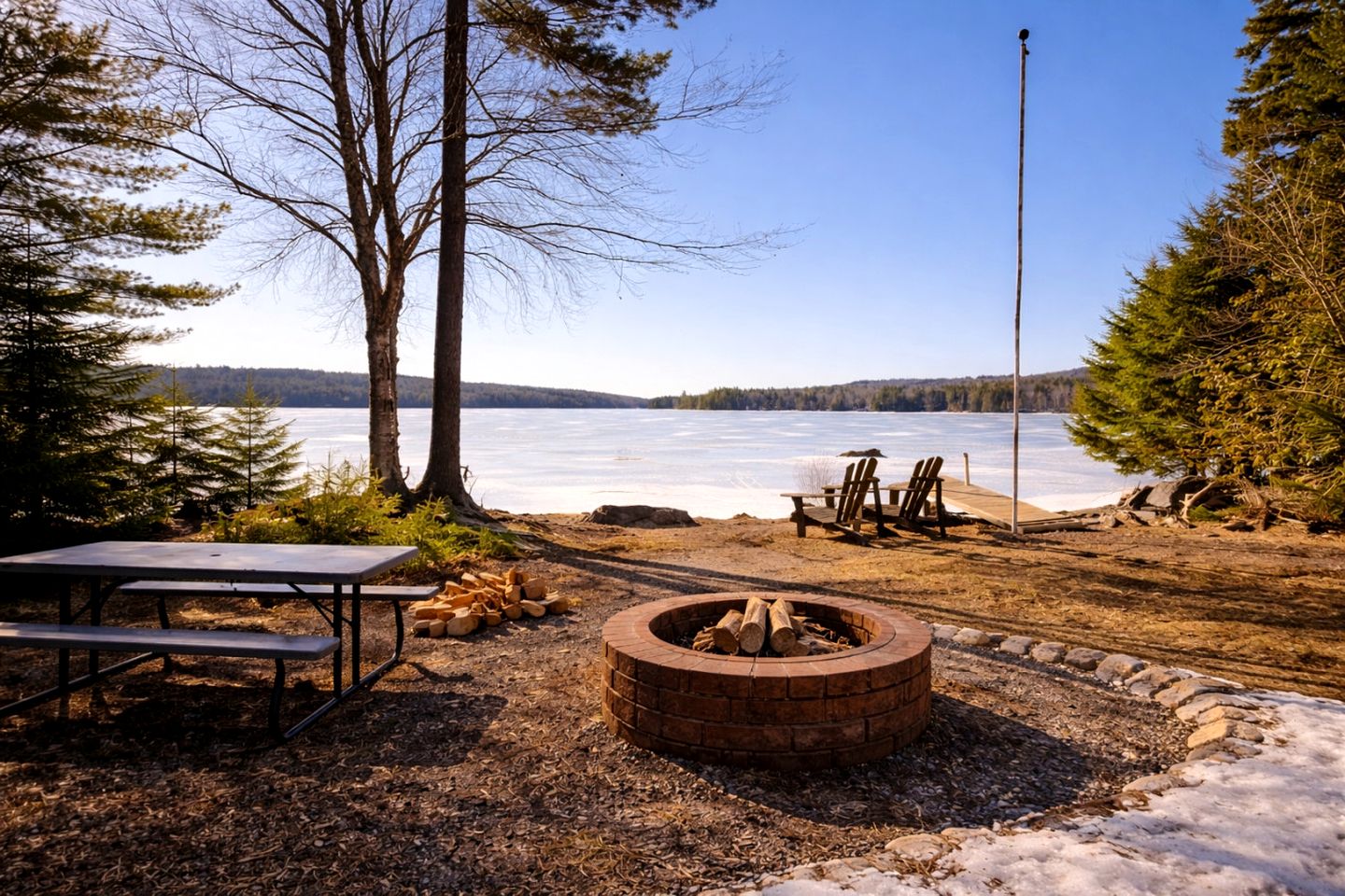 Quiet Waterfront Cabin with Fireplace, Porch & Nature All Around in Greenville, Maine