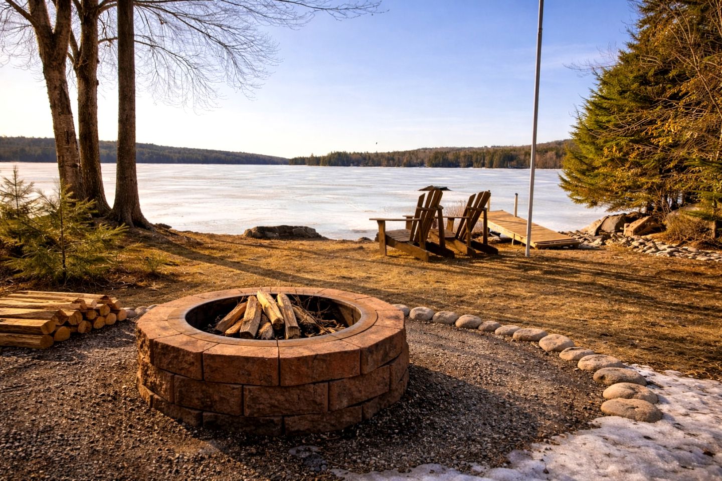 Quiet Waterfront Cabin with Fireplace, Porch & Nature All Around in Greenville, Maine